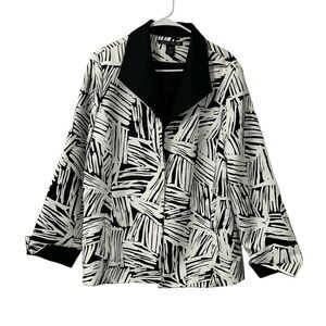 Scott Taylor Vintage Black & White Open Front Jacket(Size 1X)